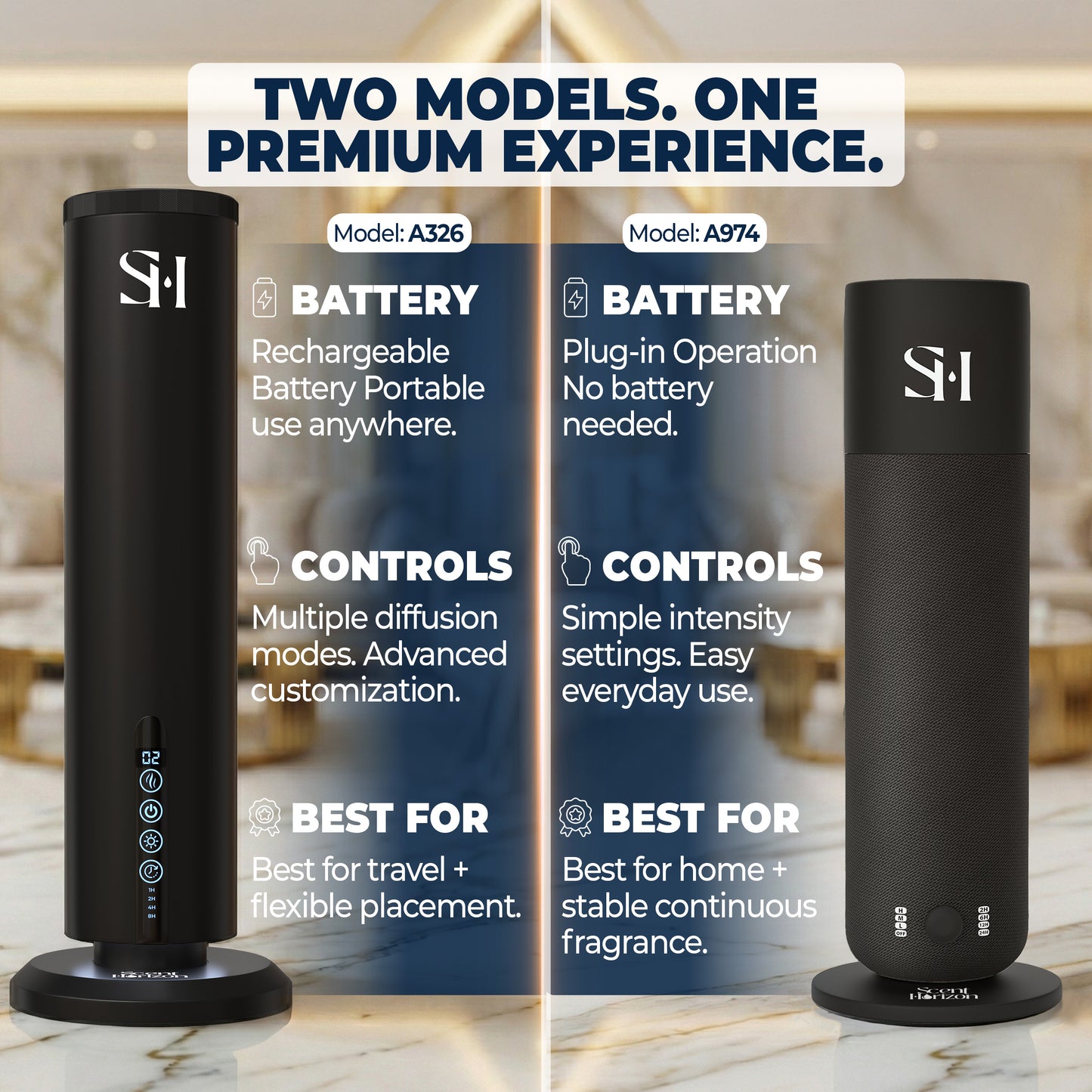 Hotel Waterless Scent Diffuser for Home Large Room - Tower Design 2026, Oil Diffusers for Home, Hotel Aroma Oil Diffuser, Cold Air Fragrance Diffuser, Luxury Home Diffuser for Office & Whole House