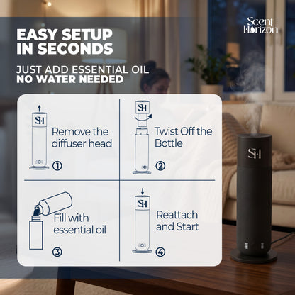 Hotel Waterless Scent Diffuser for Home Large Room - Tower Design 2026, Oil Diffusers for Home, Hotel Aroma Oil Diffuser, Cold Air Fragrance Diffuser, Luxury Home Diffuser for Office & Whole House