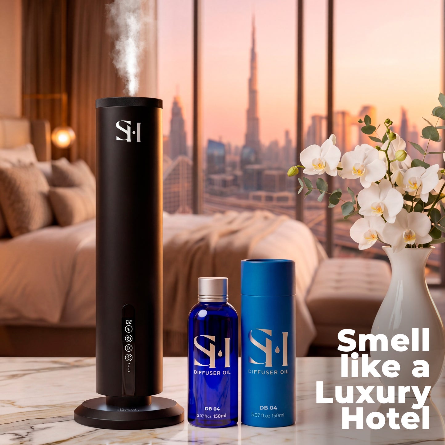 DUBAI DB04 | Hotel Scent Diffuser Oil | 5.07 Fl oz (150 ml) - Waterless Diffuser Oil Refill & Highly Concentrated Fragrance Oil, Diffuser Oil Scents, Hotel Oil Diffuser