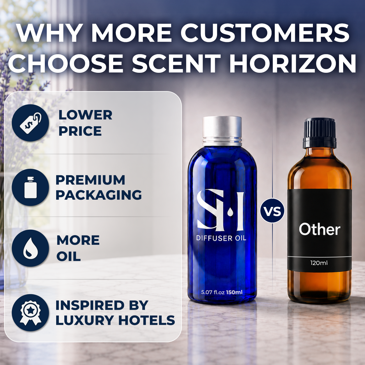MONACO MC01 | Hotel Scent Diffuser Oil | 5.07 Fl oz (150 ml) - Waterless Diffuser Oil Refill & Highly Concentrated Fragrance Oil, Diffuser Oil Scents, Hotel Oil Diffuser